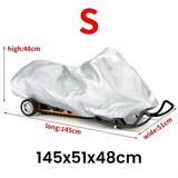 Snowmobile Cover Waterproof Dust Trailerable Sled Cover Anti-UV Winter Motorcyle Outdoor Silver 145X51X48cm