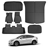 KIKIMO Tesla Model Y Floor Mats Tesla Model Y 2020-2022 Accessories All Weather Floor Mat Front Rear Cargo Liner Mat Waterproof Anti-Slip Floor Mat Custom Fit for Tesla Heavy Duty Floor Mats