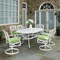 Homestyles Sanibel Aluminum 7 Piece Outdoor Dining Set in White