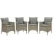 Ergode Conduit Outdoor Patio Wicker Rattan Dining Armchair Set of 4 - Light Gray Gray