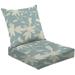 2-Piece Deep Seating Cushion Set Tropic summer painting seamless exotic flower branch silhouette Trendy Outdoor Chair Solid Rectangle Patio Cushion Set