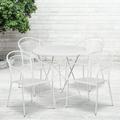 Flash Furniture 30-in. Round Steel Folding Patio Table Set w/ 4 Chairs White