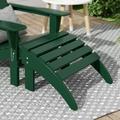 WestinTrends Outdoor Ottoman Patio Adirondack Ottoman Foot Rest All Weather Poly Lumber Folding Foot Stool for Adirondack Chair Widely Used for Outside Porch Pool Lawn Backyard Dark Green