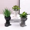 Human Shaped Planter Pot Indoor Outdoor Ceramic Succulent Planter Vase Planter Container For Home Garden Office Desktop Decor Sculpture