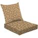2-Piece Deep Seating Cushion Set floral seamless flowers branches Repeated texture natural Outdoor Chair Solid Rectangle Patio Cushion Set