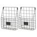 2X Metal Mesh Wire Shelf Hanging Folder Mail Document Organizer Newspaper Storage Shelf Wall Shelves (Black)