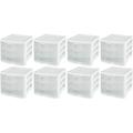Sterilite ClearView Compact Stacking 3 Drawer Storage Organizer System for Crafting Supplies Home Office or Dorm Room 8 Pack