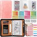 Budget Binder with Zipper Envelopes Cash Envelopes for Budgeting with Planner A6 Binder & Calculator Money Organizer for Cash a