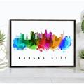 Pera Print Kansas City Skyline Missouri Poster Kansas City Cityscape Painting Unframed Poster Kansas City Missouri Poster Missouri Home Office Wall Decor - 22x28 Inches