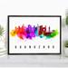 Pera Print Guangzhou Skyline China Poster Guangzhou Cityscape Painting Guangzhou China Poster Cityscape and Landmark Print Home Wall Art Office Wall Decor - 5x7 Inches