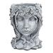 Face Succulent Planter Decorative Indoor Outdoor Head Plant Pot Resin Pot Vase Vintage Face Statue Planter Home Garden Decor Sculpture Gray