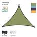 ZXMT 10*10*10ft Triangle Sun Shade Sail Outdoor 95%UV Block Protection Green Shade Cloth