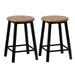 Vintiquewise QI004467 17.5 High Wooden Black Round Bar Stool with Footrest for Indoor and Outdoor