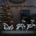 BaytoCare Lighted Reindeer & Sleigh Christmas Decoration LEDs Outdoor Yard Decoration Acrylic with 60 LED Lights Silver