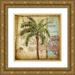 Tre Sorelle Studios 15x15 Gold Ornate Wood Framed with Double Matting Museum Art Print Titled - Antique Nautical Palms II