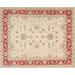 Ahgly Company Machine Washable Indoor Rectangle Traditional Deep Peach Orange Area Rugs 4 x 6