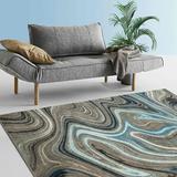 HR HANDCRAFT RUGS HR Marble Rugs Abstract Livingroom & Dining Room Chick Area Rug Non-Shedding Grey - 8 X 10