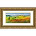 Galasso Adriano 24x12 Gold Ornate Wood Framed with Double Matting Museum Art Print Titled - Verso il borgo in Toscana