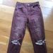 American Eagle Outfitters Jeans | Dark Burgundy Color - Ripped American Eagle Jeans - Like New | Color: Purple/Red | Size: 6