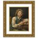 Jean-Baptiste Charpentier 20x24 Gold Ornate Framed and Double Matted Museum Art Print Titled - A Boy Seated Beside a Table with Cards