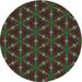 Ahgly Company Indoor Round Patterned Hazel Green Area Rugs 4 Round