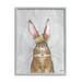 Stupell Industries Princess Bunny Rabbit Wearing Crown Animal Portrait Painting Gray Framed Art Print Wall Art Design by Molly Susan Strong