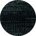 Ahgly Company Machine Washable Indoor Round Abstract Dark Slate Gray Green Area Rugs 7 Round
