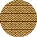 Ahgly Company Machine Washable Indoor Round Transitional Golden Brown Yellow Area Rugs 4 Round