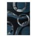 RUG AND DECOR Newport Collection Modern Abstract Geometric Design Area Rug Grey Black Blue