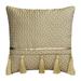 Euro Pillow Decorative Grey & Gold 26 x26 (65x65 cm) Throw Pillow Covers Suede Mosaic & Tassels Throw Pillows For Sofa Mosaic Pattern Modern Style - Traverse