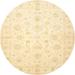 Ahgly Company Indoor Round Traditional Golden Blonde Gold Oriental Area Rugs 3 Round