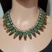 J. Crew Jewelry | J. Crew Green & Copper Rhinestone Statement Necklace | Color: Gold/Green | Size: Os
