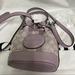 Coach Bags | Coach Mini Dempsey Bucket Bag In Signature Jacquard With Stripe And Coach Patch | Color: Purple | Size: Os