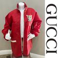 Gucci Jackets & Coats | Gucci Red Lightweight Canvas Cat Patch Gg Rain Jacket*Nwt | Color: Red | Size: Various