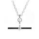 T Bar Necklace Sterling Silver Chain 2.5cm Albert Pendant (22")