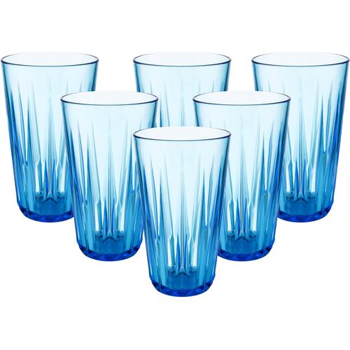 "Becher APS ""Tritan"" Trinkgefäße Gr. Ø 9 cm x 15,5 cm 500 ml, blau (blue sky) Glas-Set Wasserglas Wassergläser Saftgläser Made in Germany, 6-teilig"