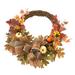 Abbie Home Ansuma 24" Big Thanksgiving Wreath w/ Faux Pumpkin & Maple leaf for Front Door Window Wall /Twig in Brown/Orange/Red | Wayfair FW-7003