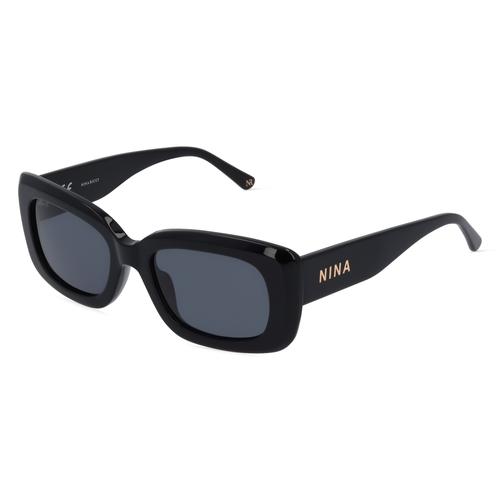 Nina Ricci NRISNR262 Damen-Sonnenbrille Vollrand Eckig Kunststoff-Gestell, schwarz