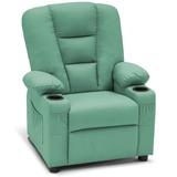 Hokku Designs Whitson Big Recliner w/ Cup Holders for 3+ Age Group, Faux Leather 7322 Foam in Green | 33.1 H x 26.4 W x 27.6 D in | Wayfair