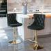 Swivel Velvet Barstools Adjusatble Seat Height, Set of 2 Upholstered Bar Stools with Backs Tufted for Home Pub