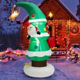 Gymax 8FT Christmas Inflatable Tree & Santa Claus Yard Decor w/ Air