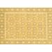 Brown/Yellow 120 x 96 x 0.35 in Indoor Area Rug - Bungalow Rose Geometric Machine Woven Wool/Area Rug in Brown/Gold Polyester/Wool | Wayfair