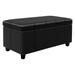 Latitude Run® Damara Lift-Top Storage Ottoman Bench w/ Faux- Upholstery, Midnight Black Faux in Black/Brown | Wayfair