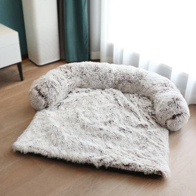 Tucker Murphy Pet™ Plush Dog Bed Mat For Furniture Protector Cotton in Gray, Size 7.1 H x 45.3 W x 37.4 D in | Wayfair