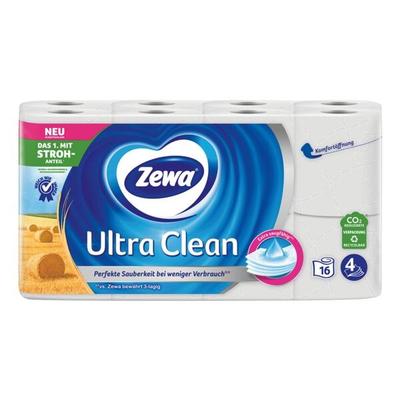 Zewa 8 Rollen Toilettenpapier »Ultra Clean« 4-lagig weiß