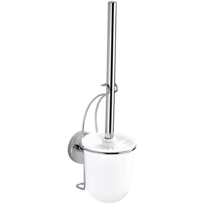 WC-Garnitur Vacuum-Loc® »Milazzo« - Befestigen ohne Bohren silber, Wenko, 10x36.5 cm