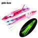 10pcs Durable Soft Silicone 5/6/10cm Swim Squid Skirt Lure long tail Saltwater Octopus Bait Fishing Tackle PINK-6CM