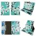 White Flower For Ipad Mini (1 2 3 4) 8-inch Tablet Case Universal Cases 360 Rotating Folio Stand Protector Pu Leather Cover Travel e-reader Card Cash Slots Multiple Viewing Angles