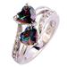 Kayannuo Christmas Clearance Women Famale Fashion Lover Jewelry Heart Cut Rainbow & White Gemstone Ring