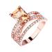 Kayannuo Clearance Temperament Diamond Geometric Square Rose Gold Ring Jewelry For Girls Women s Ring